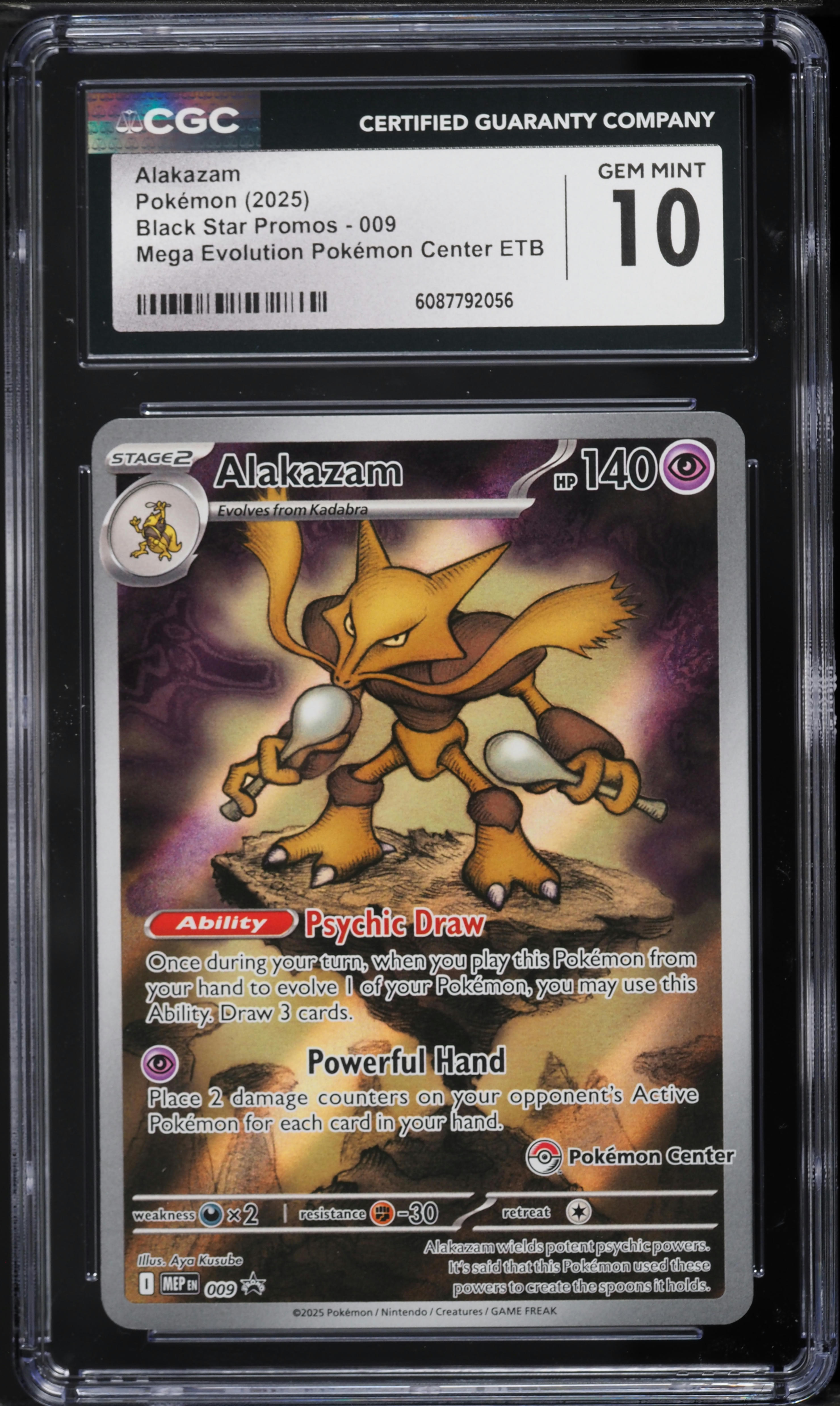 2025 Pokemon Promo Mega Evolution Center ETB Alakazam #9 CGC 10