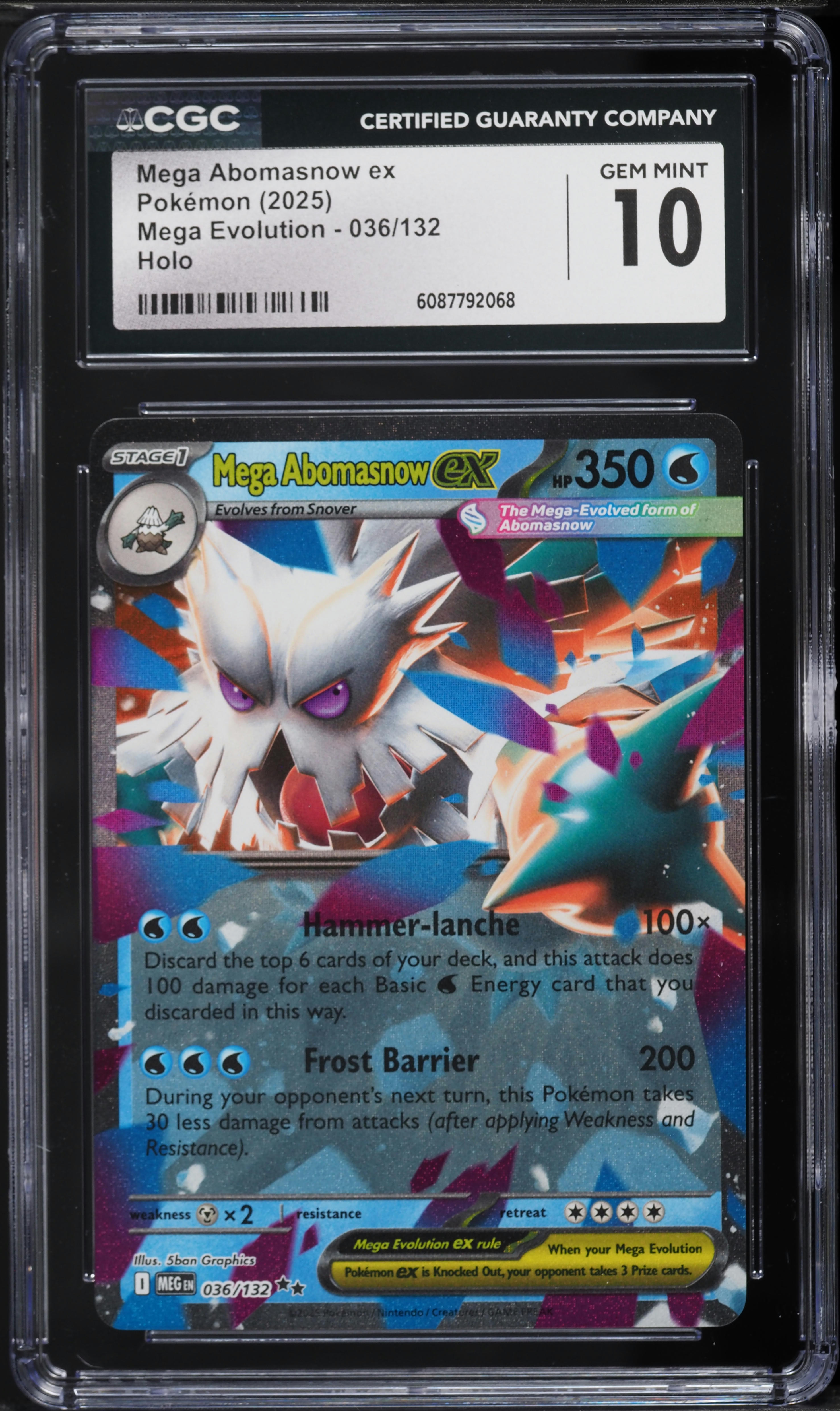 mega abomasnow ex pokemon card 2025 Pokemon Mega Evolution #036/132 Mega Abomasnow ex Double Rare PSA 10