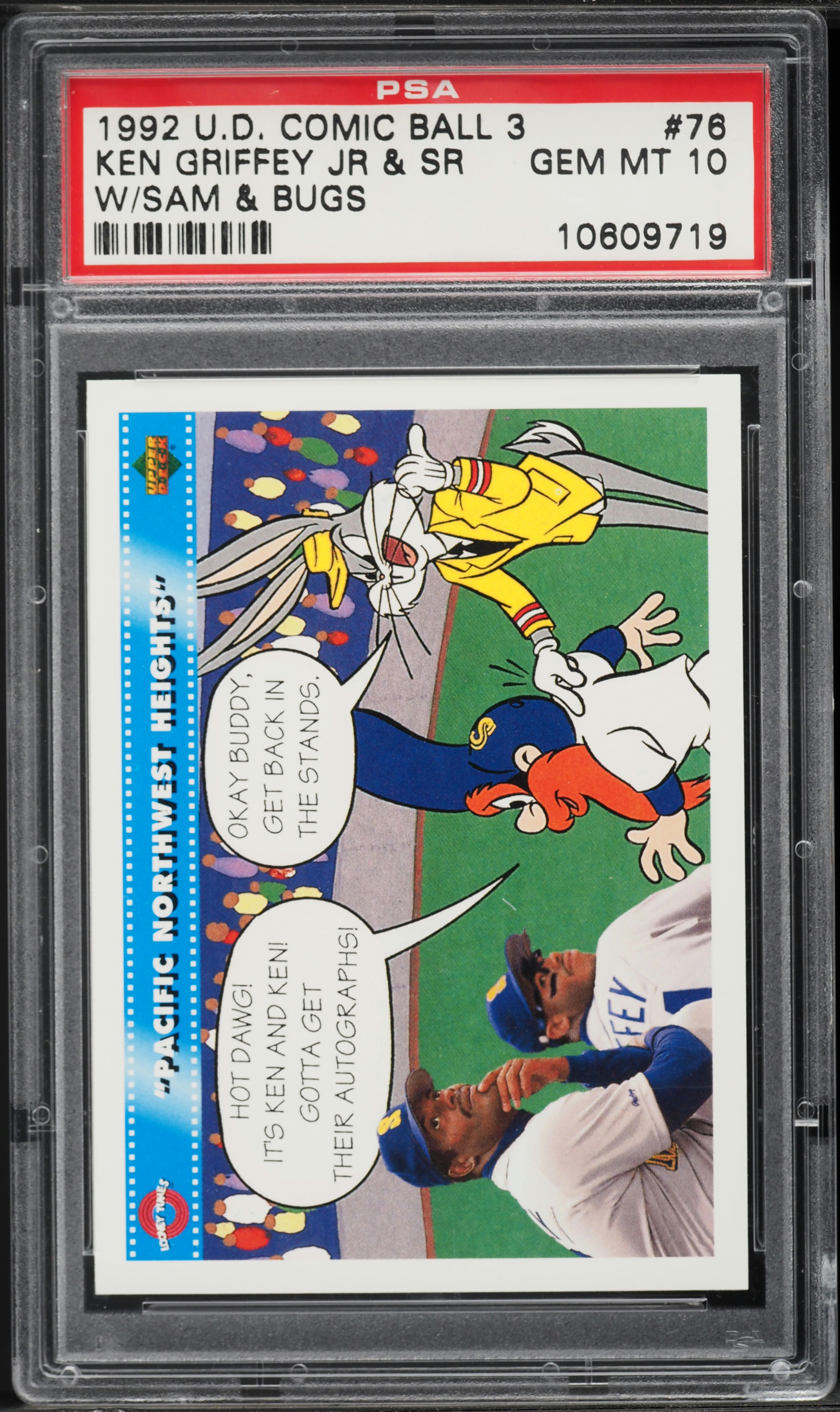 1992 Upper Deck Comic Ball 3 Sam & Bugs Ken Griffey Jr. & Sr. #76