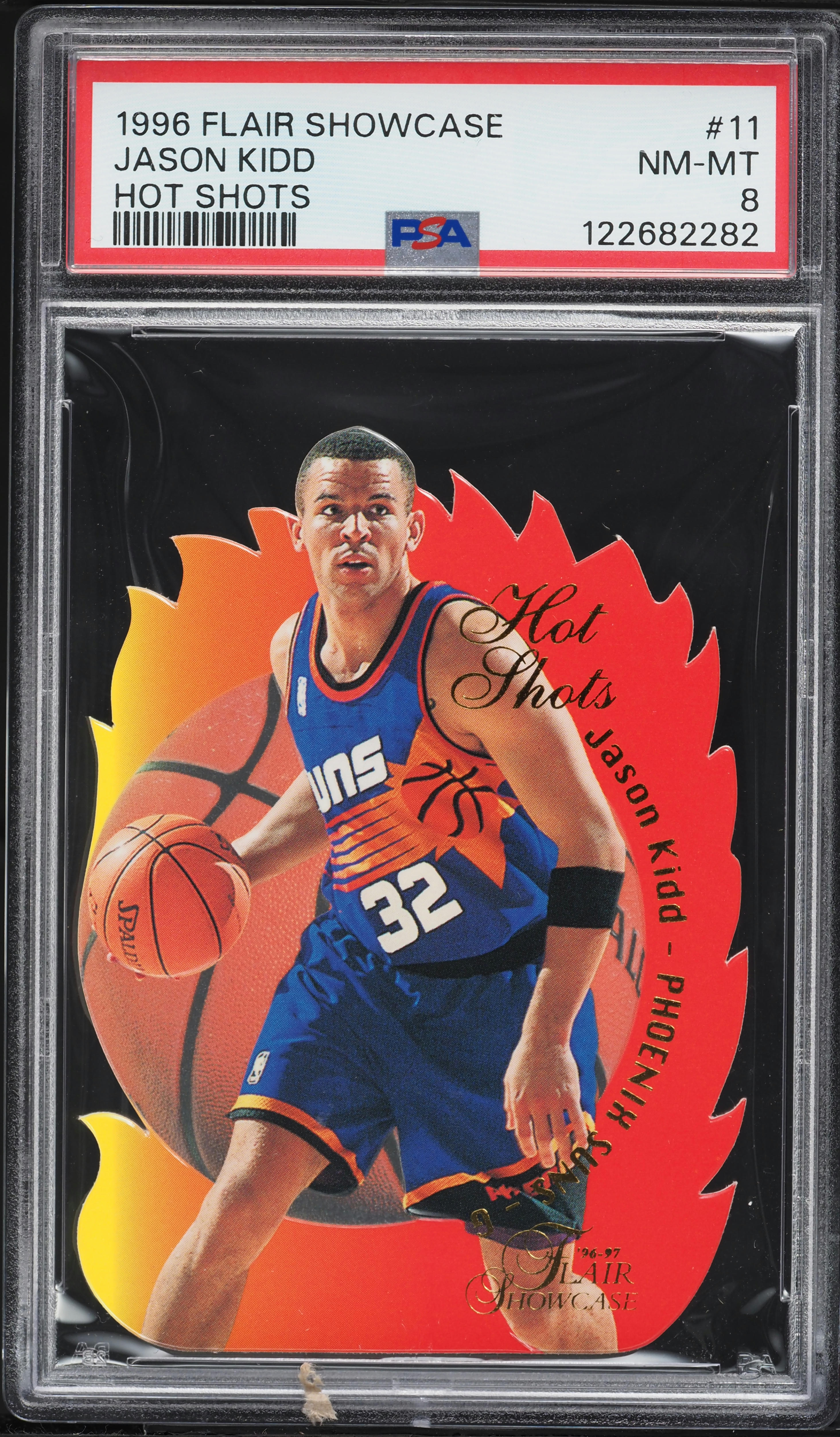 1996 Flair Showcase Hot Shots Die-Cut Jason Kidd #11 PSA 8 NM-MT