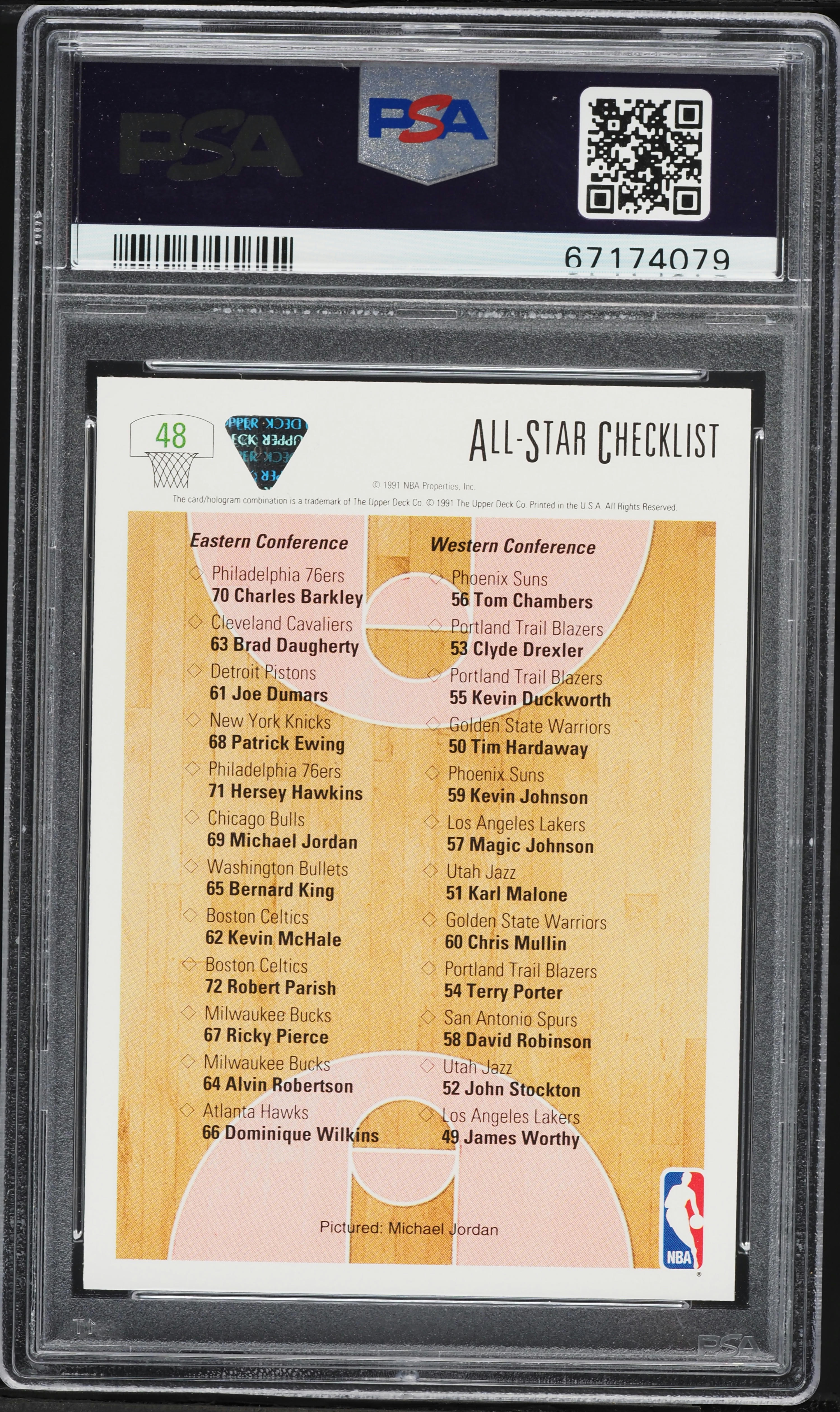 1991 Upper Deck All Star Checklist Michael Jordan #48 PSA 10 GEM 
