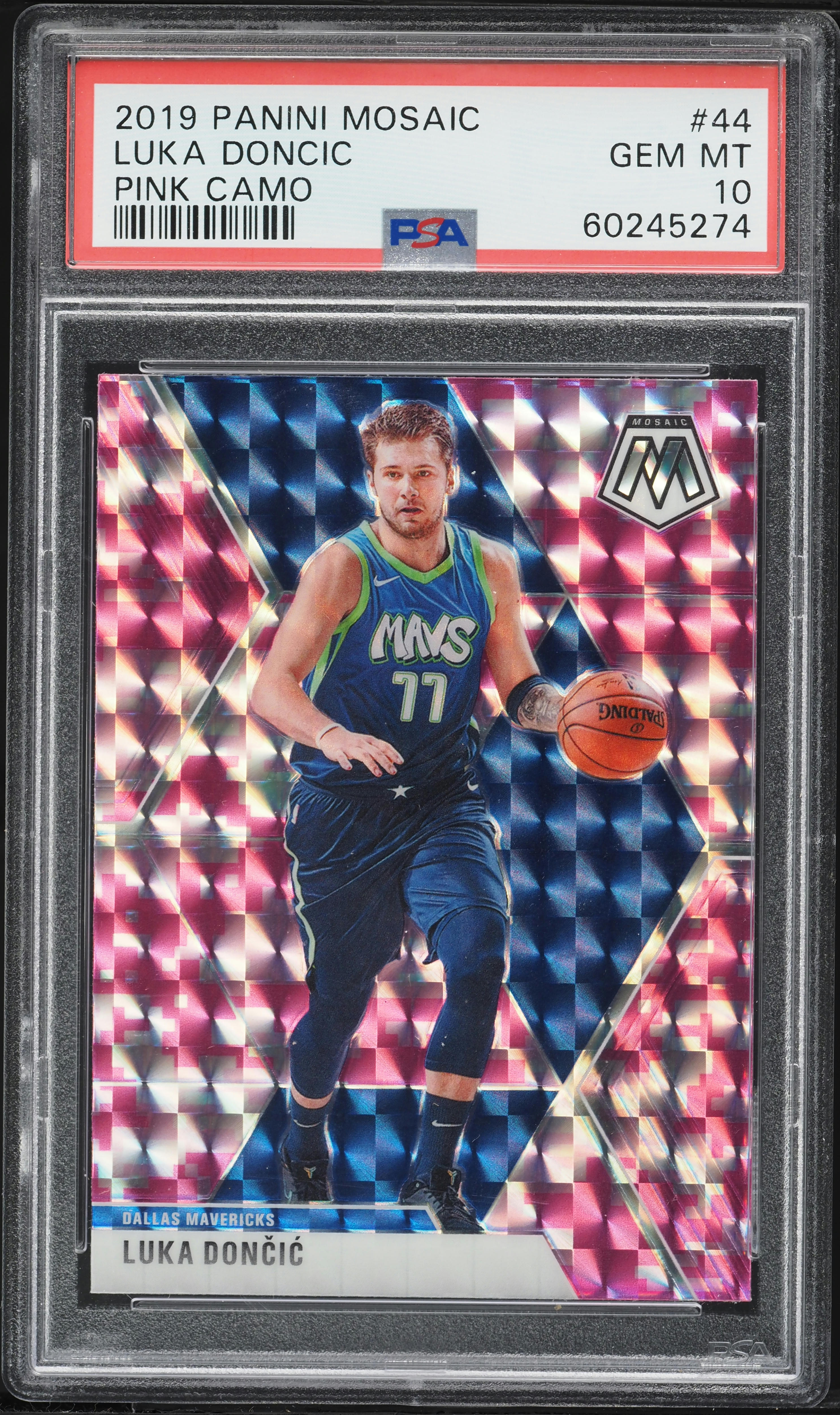 2019 Panini Mosaic Pink Camo Luka Doncic #44 PSA 10 GEM MINT on 