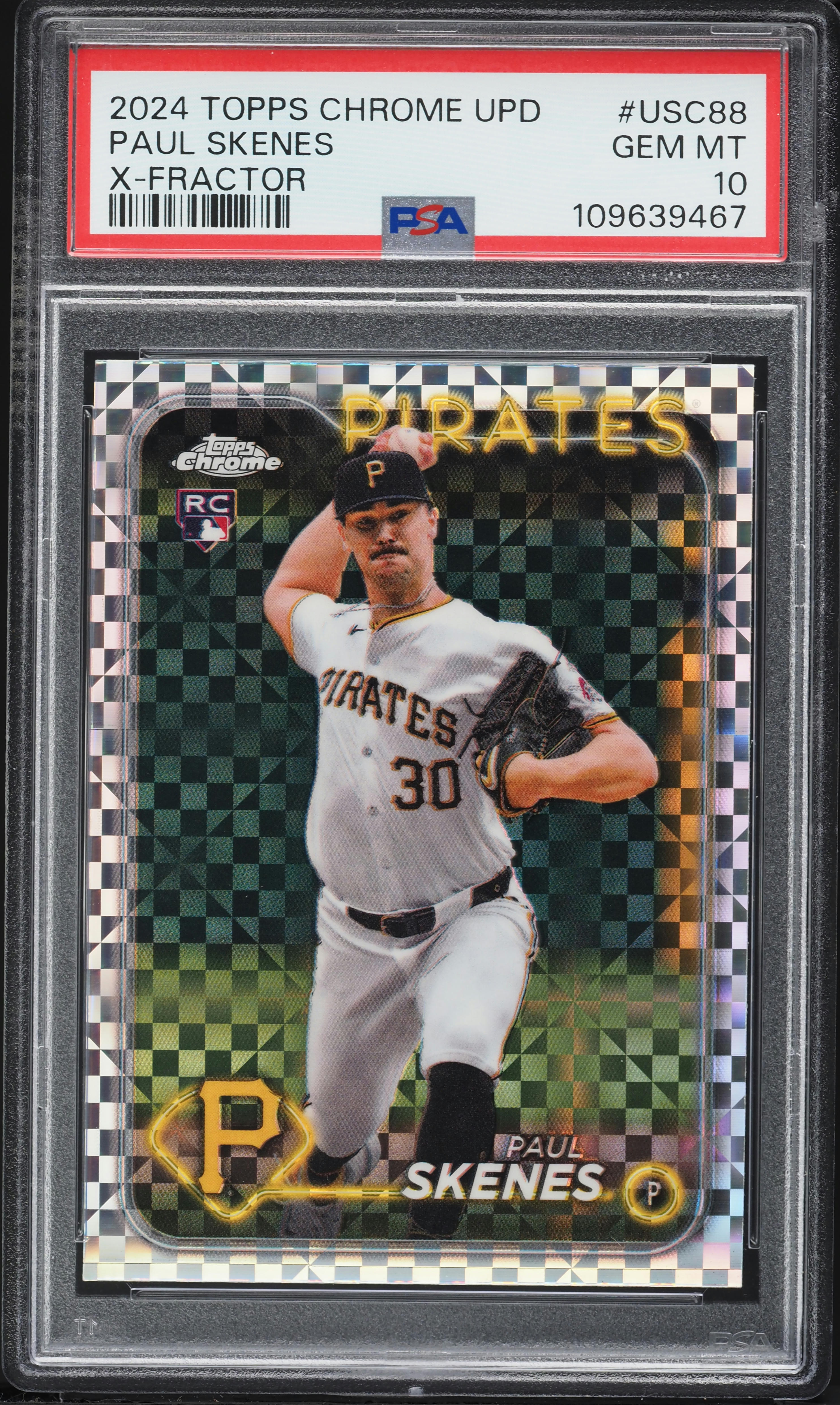 2024 Topps Chrome Update Xfractor Paul Skenes ROOKIE #USC88 PSA 10 