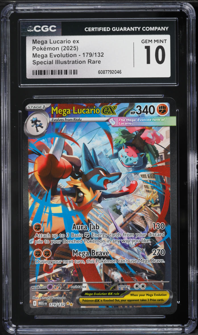 2025 Pokemon Mega Evolution SIR Mega Lucario ex #179 CGC 10 GEM