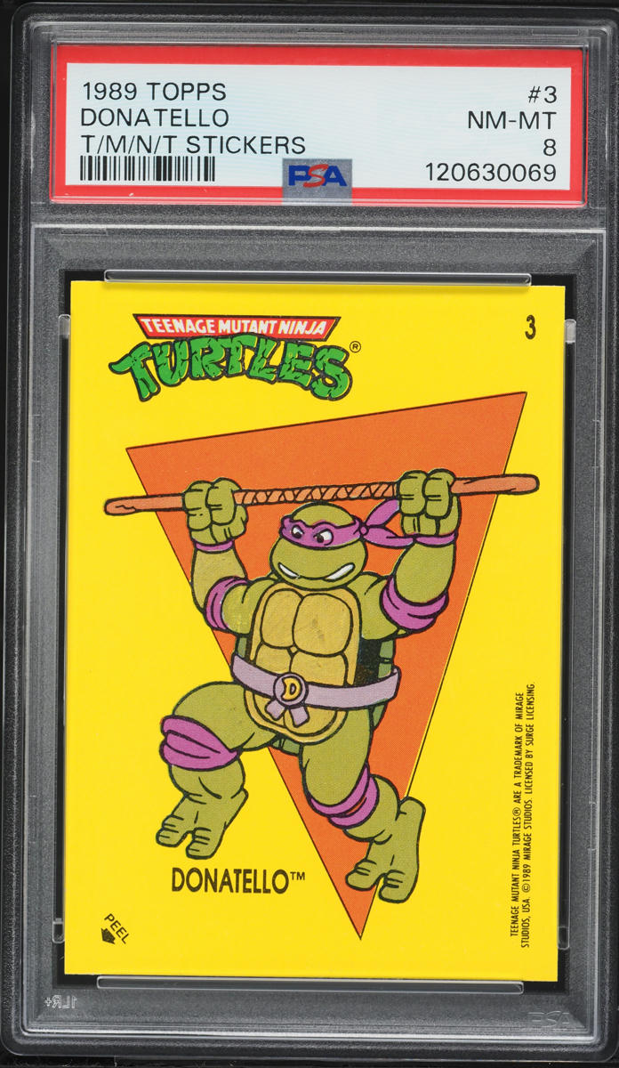 1989 Topps Teenage Mutant Ninja Turtles Stickers Donatello #3 PSA
