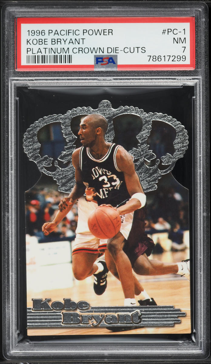 1996 Pacific Power Platinum Crown Die-Cuts Kobe Bryant ROOKIE #PC-1 PSA 7 NRMT