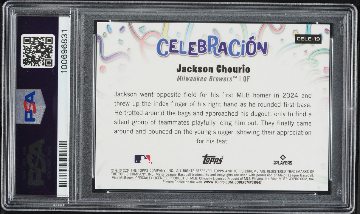 Carte Bobby Witt Jr - Topps 206 2024 - Variante El Principe De Gales Back - Notée PSA 10 Gem Mint