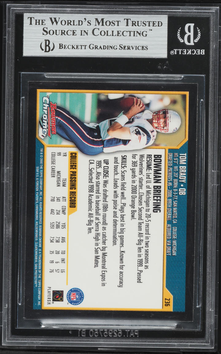 2000 Bowman Chrome Tom Brady ROOKIE #236 BGS 9 MINT