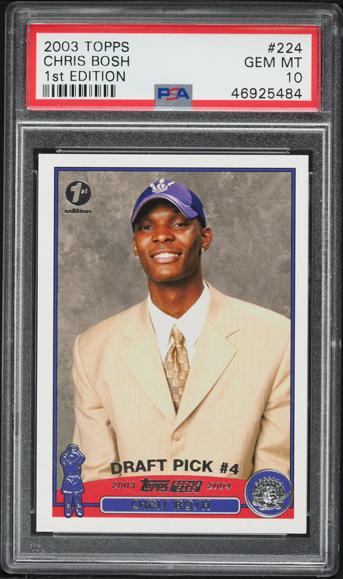 2003 Topps Basketball 1st Edition Chris Bosh ROOKIE #224 PSA 10 GEM MINT