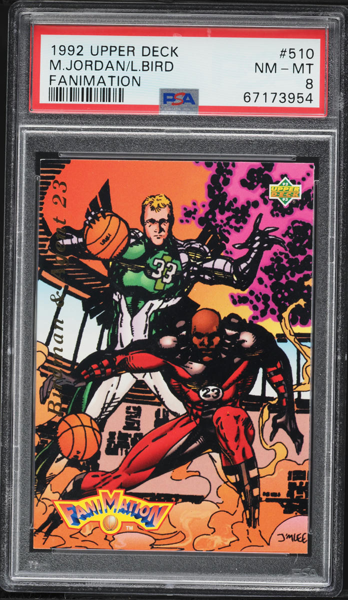 1992 Upper Deck Fanimation Larry Bird & Michael Jordan #510 PSA 8 NM-MT