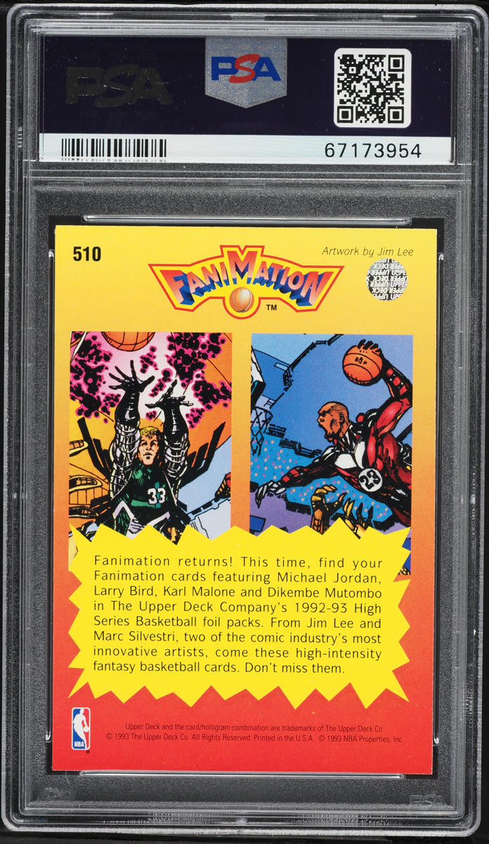 1992 Upper Deck Fanimation Larry Bird & Michael Jordan #510 PSA 8 NM-MT