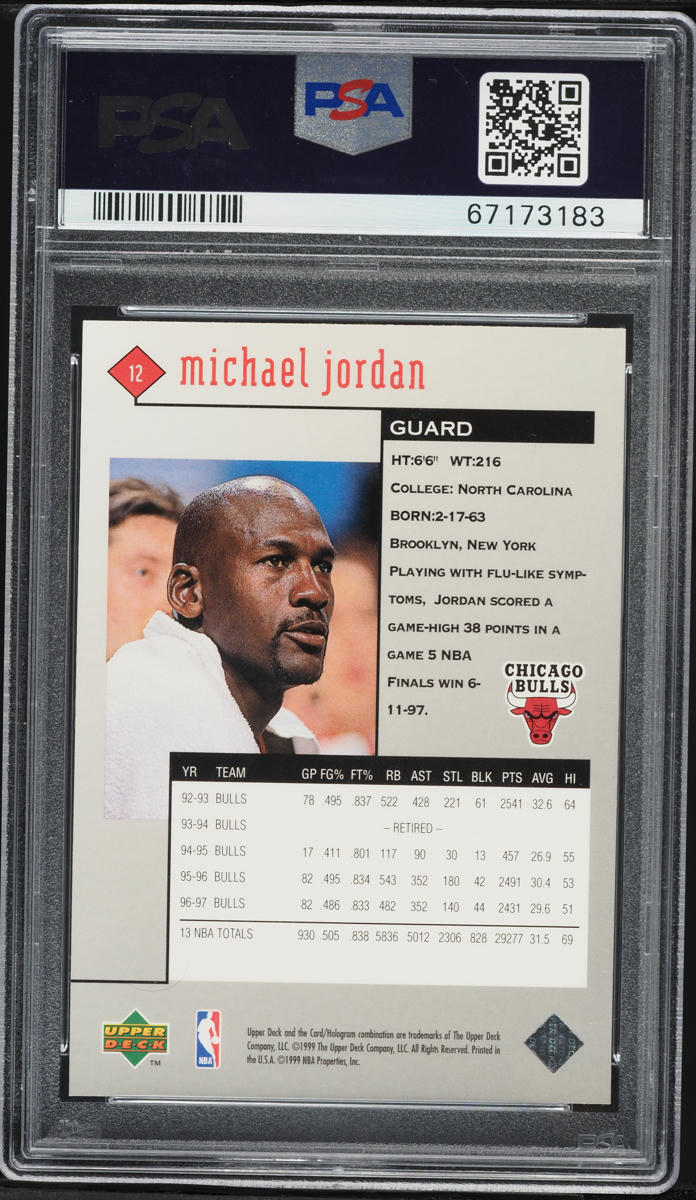 1998 Black Diamond Single Michael Jordan #12 PSA 8 NM-MT