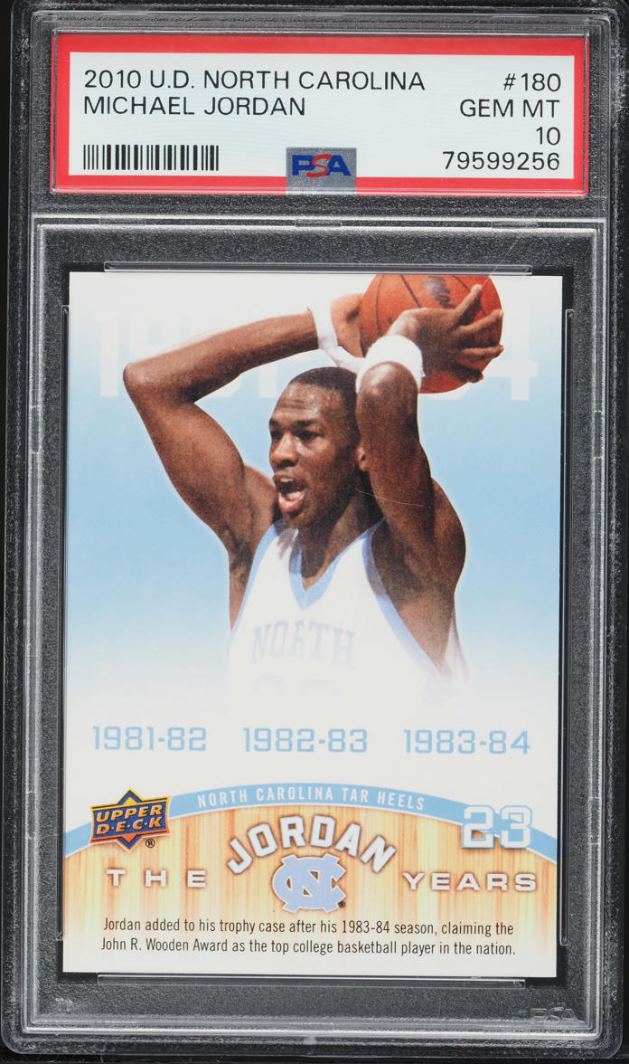 2010 Upper Deck North Carolina Michael Jordan #180 PSA 10 GEM MINT