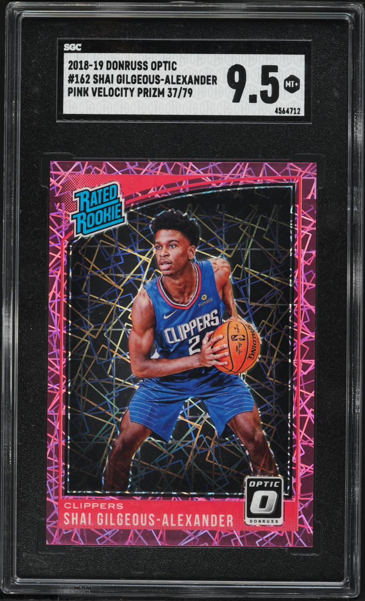 2018 Donruss Optic Pink Velocity Prizm Shai Gilgeous-Alexander ROOKIE /79 #162 SGC 9.5 MINT+