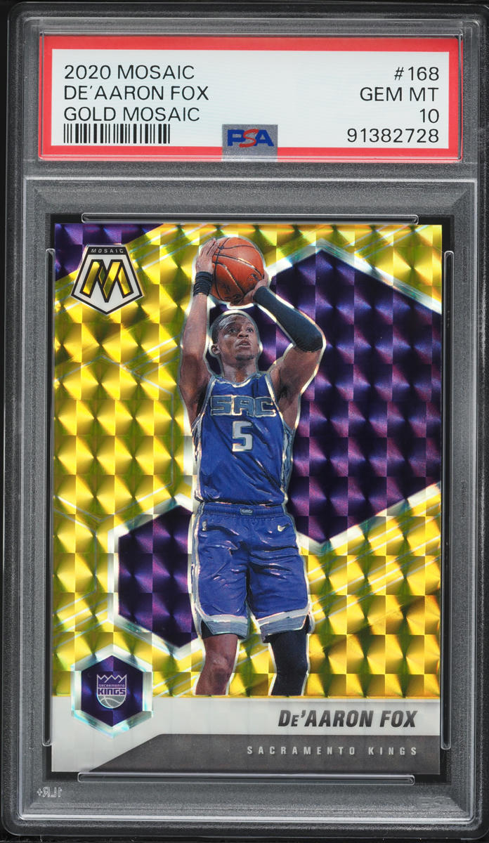 2020 Panini Mosaic Gold Mosaic De'Aaron Fox /10 #168 PSA 10 GEM MINT