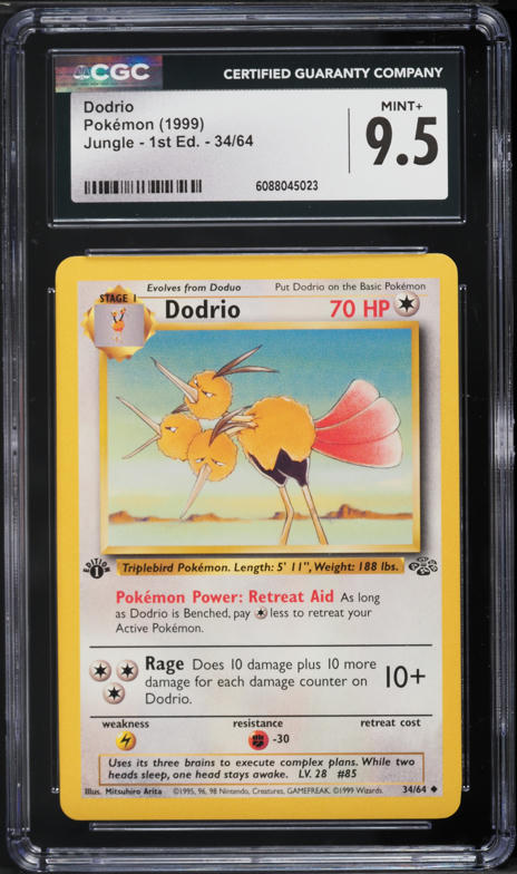 1995 dodrio pokemon card value 1997 Japan Jungle #85 TCG Graded 9 Mint Pokemon – Shields Stamps & Coins Colorless Incessant Peck (20+) Flip a coin until you get tails Dodrio [1st Edition] #34 Prices