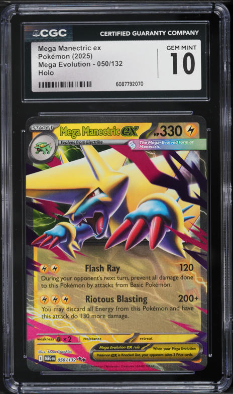 2025 Pokemon Mega Evolution Mega Manectric ex #50 CGC 10 GEM MINT