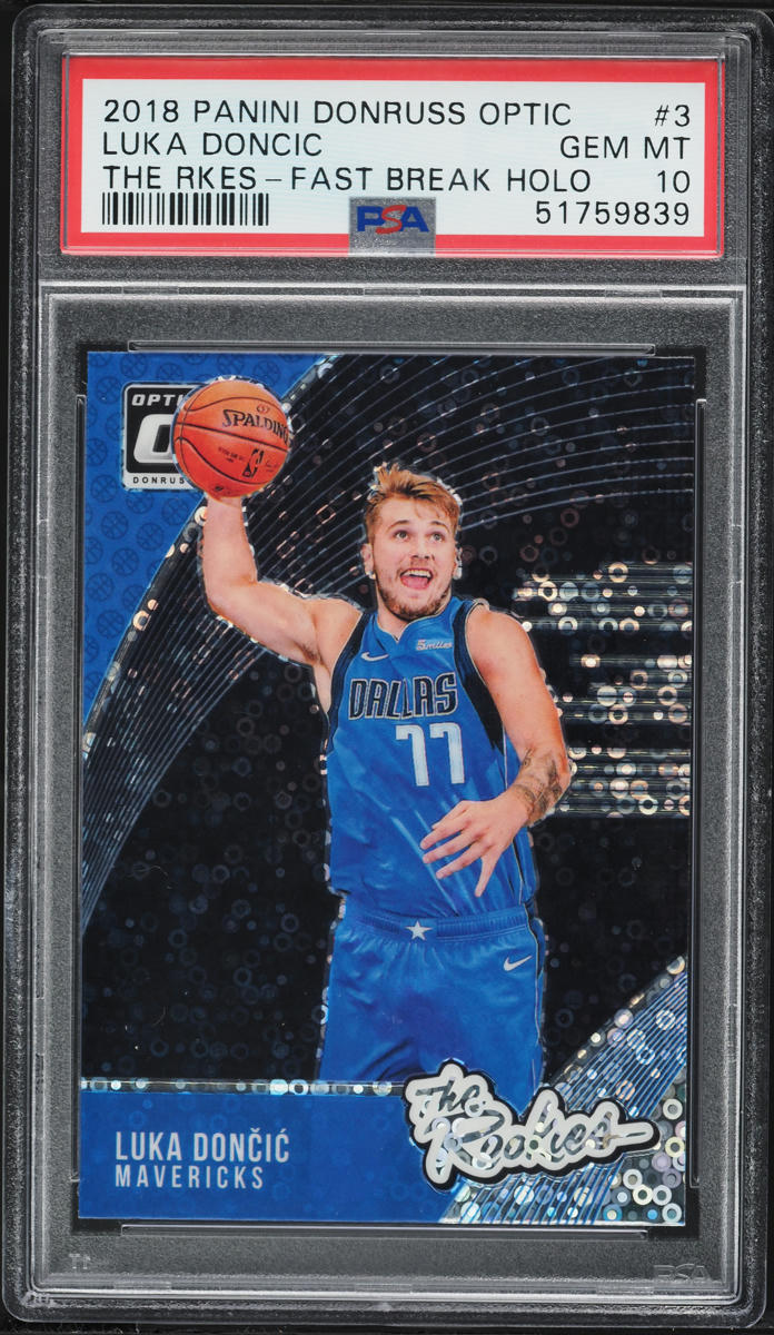2018 Donruss Optic Fast Break Holo Luka Doncic ROOKIE #3 PSA 10 GEM MINT