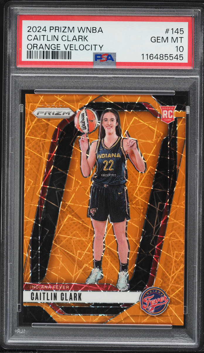 2024 Panini Prizm WNBA Orange Velocity Caitlin Clark ROOKIE #145 PSA 10 GEM MINT