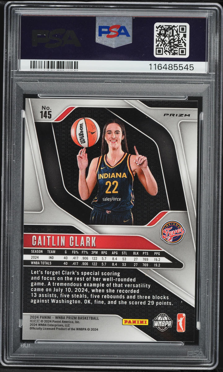 2024 Panini Prizm WNBA Orange Velocity Caitlin Clark ROOKIE #145 PSA 10 GEM MINT