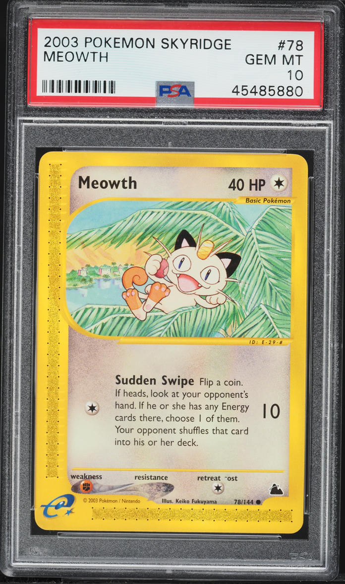 2003 Pokemon Skyridge Meowth #78 PSA 10 GEM MINT