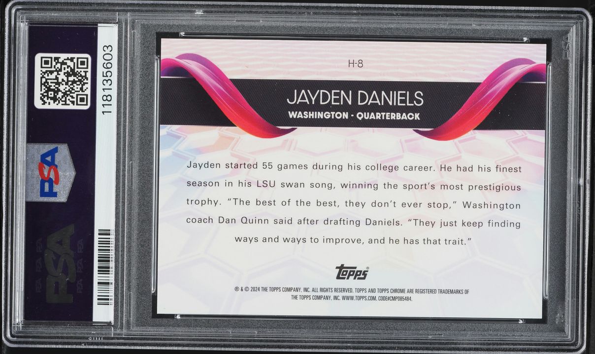 2024 Topps Chrome Helix Jayden Daniels ROOKIE #H-8 PSA 10 GEM MINT