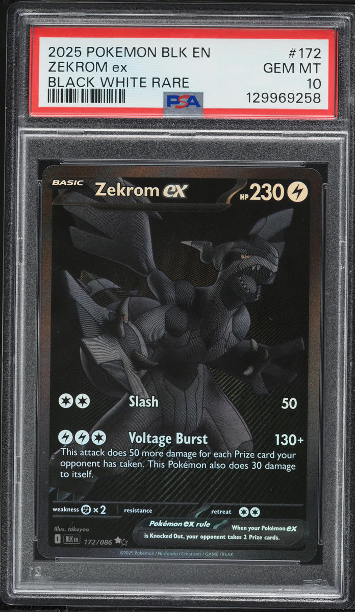 2025 Pokemon Scarlet & Violet Black Bolt BWR Zekrom ex #172 PSA 10 GEM MINT