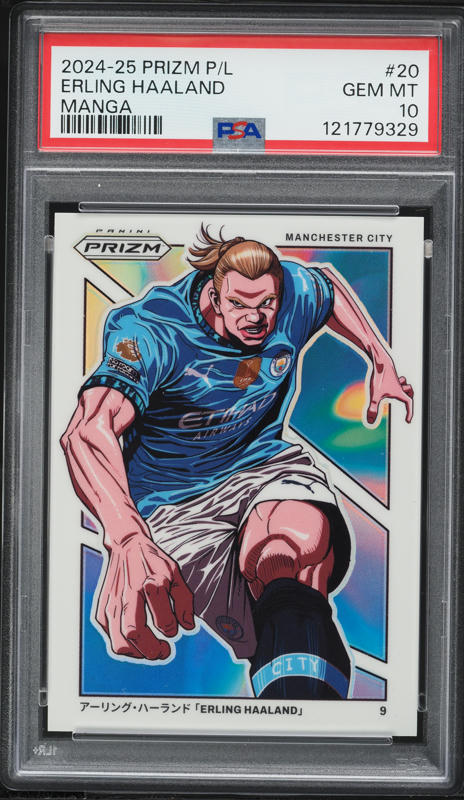 2024 Panini Prizm Premier League Manga Erling Haaland #20 PSA 10