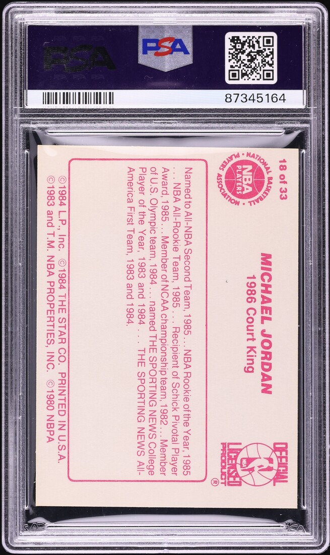 1986 Star Court Kings Michael Jordan ROOKIE #18 PSA 8 NM-MT