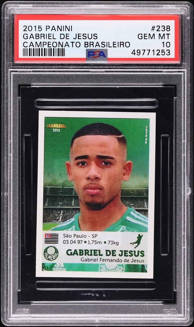 2015 Panini Campeonato Brasileiro Gabriel De Jesus ROOKIE #238 PSA 10 GEM MINT
