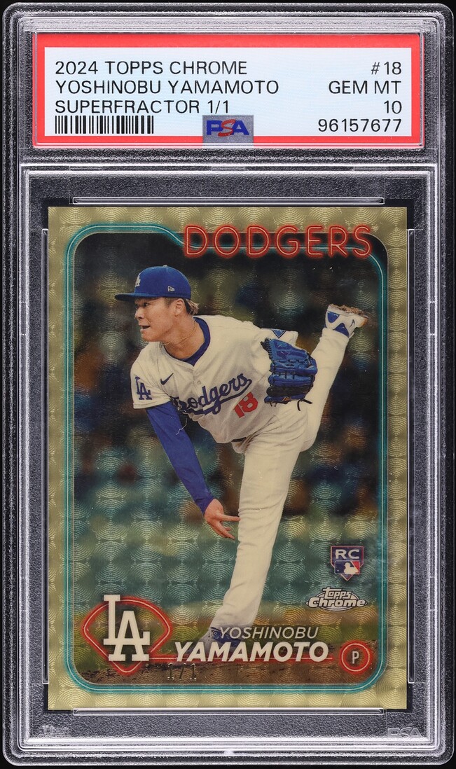 2024 Topps Chrome Superfractor Yoshinobu Yamamoto ROOKIE 1/1 #18 PSA 10 GEM MINT