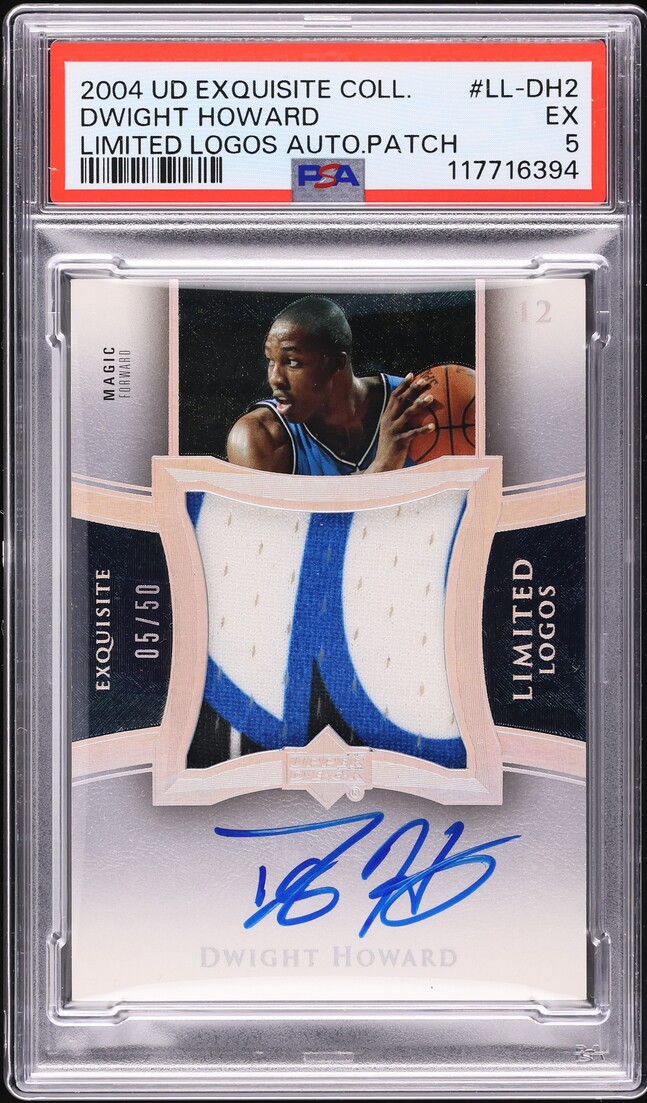 2004 Exquisite Collection Limited Logos Dwight Howard ROOKIE PATCH AUTO /50 #LL-DH2 PSA 5 EX