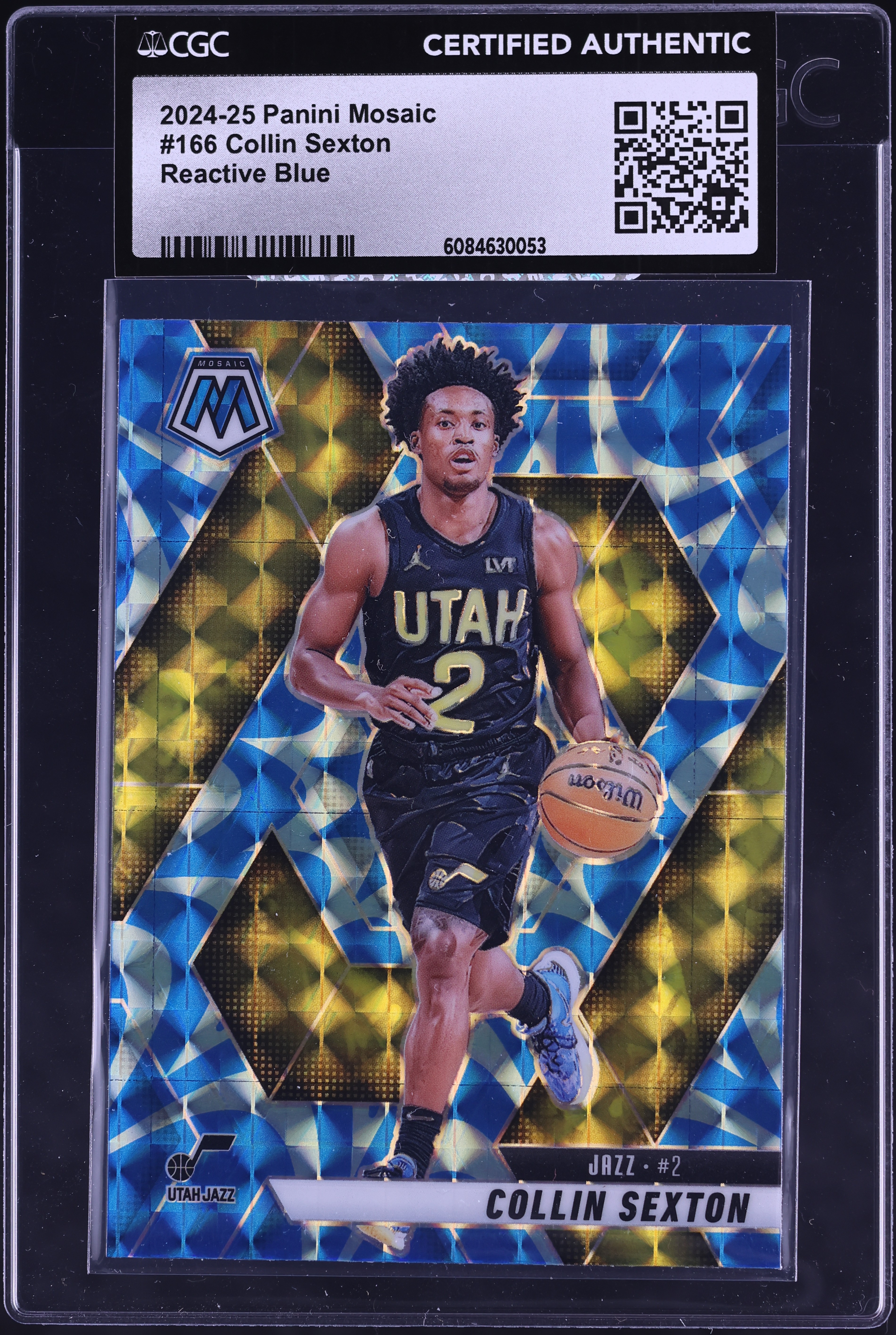2024 Panini Mosaic Reactive Blue Collin Sexton #166 CGC AUTH on