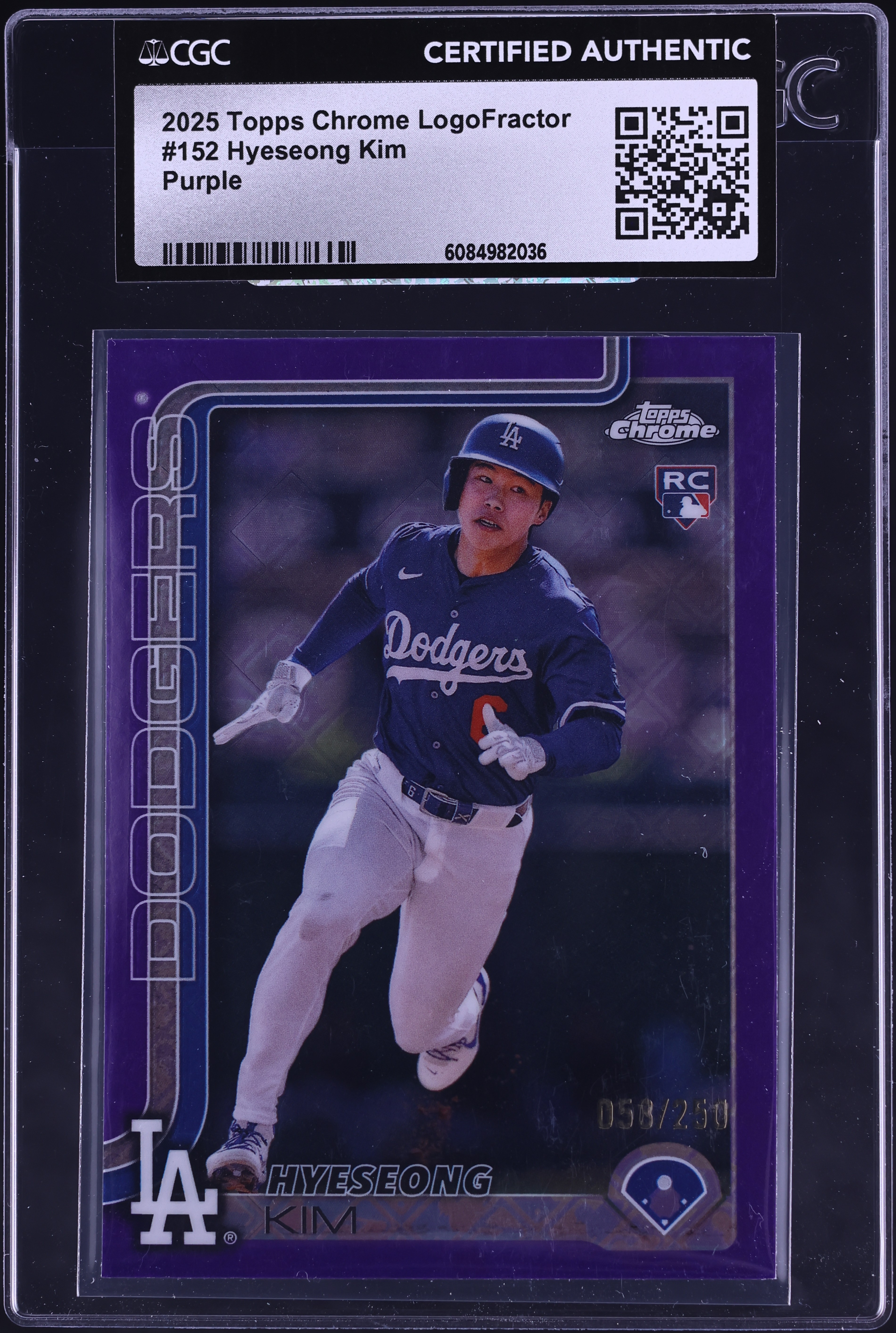 2025 Topps Chrome Logofractor Purple Hyeseong Kim ROOKIE /250 #152 