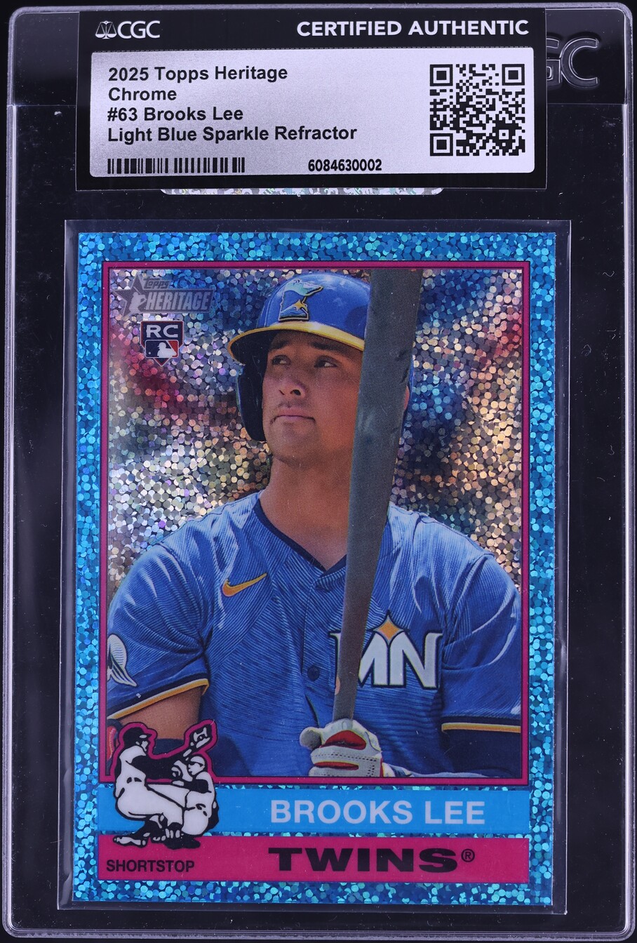 2025 Topps Heritage Chrome Light Blue Sparkle Refractor Brooks Lee
