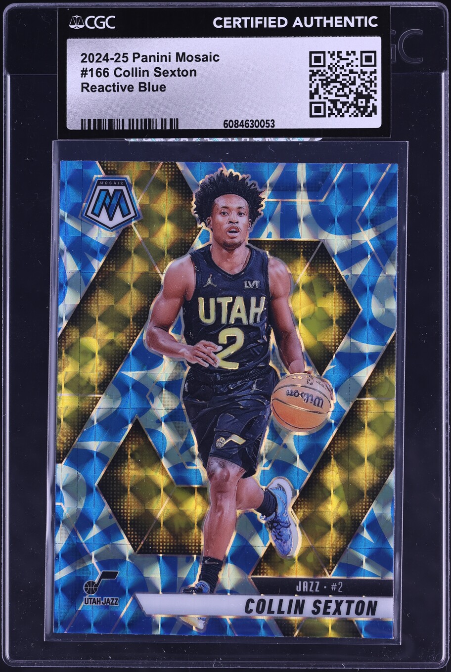 2024 Panini Mosaic Reactive Blue Collin Sexton #166 CGC AUTH