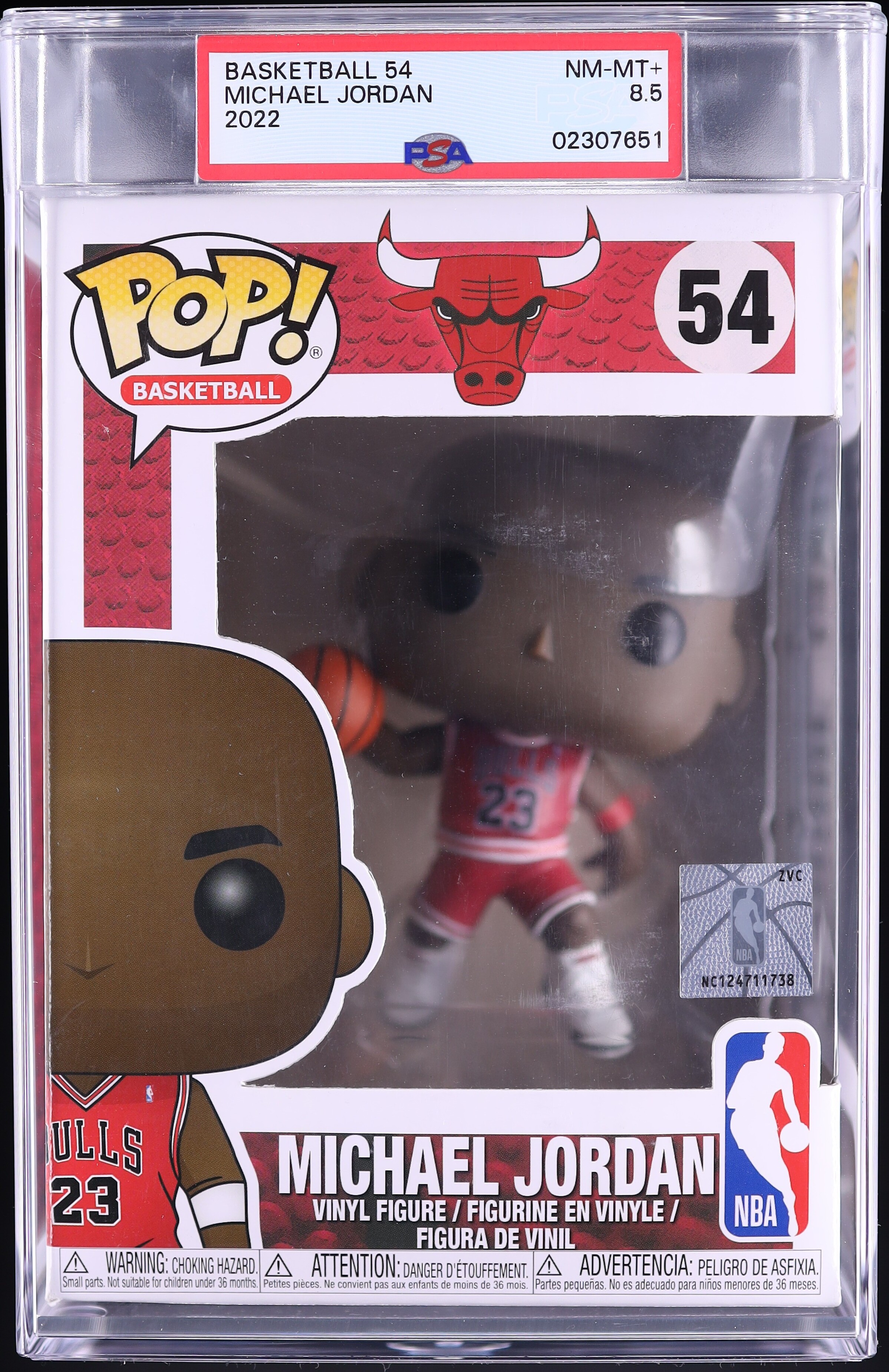 2022 Funko POP! Basketball NBA Michael Jordan #54 PSA 8.5 NM-MT+