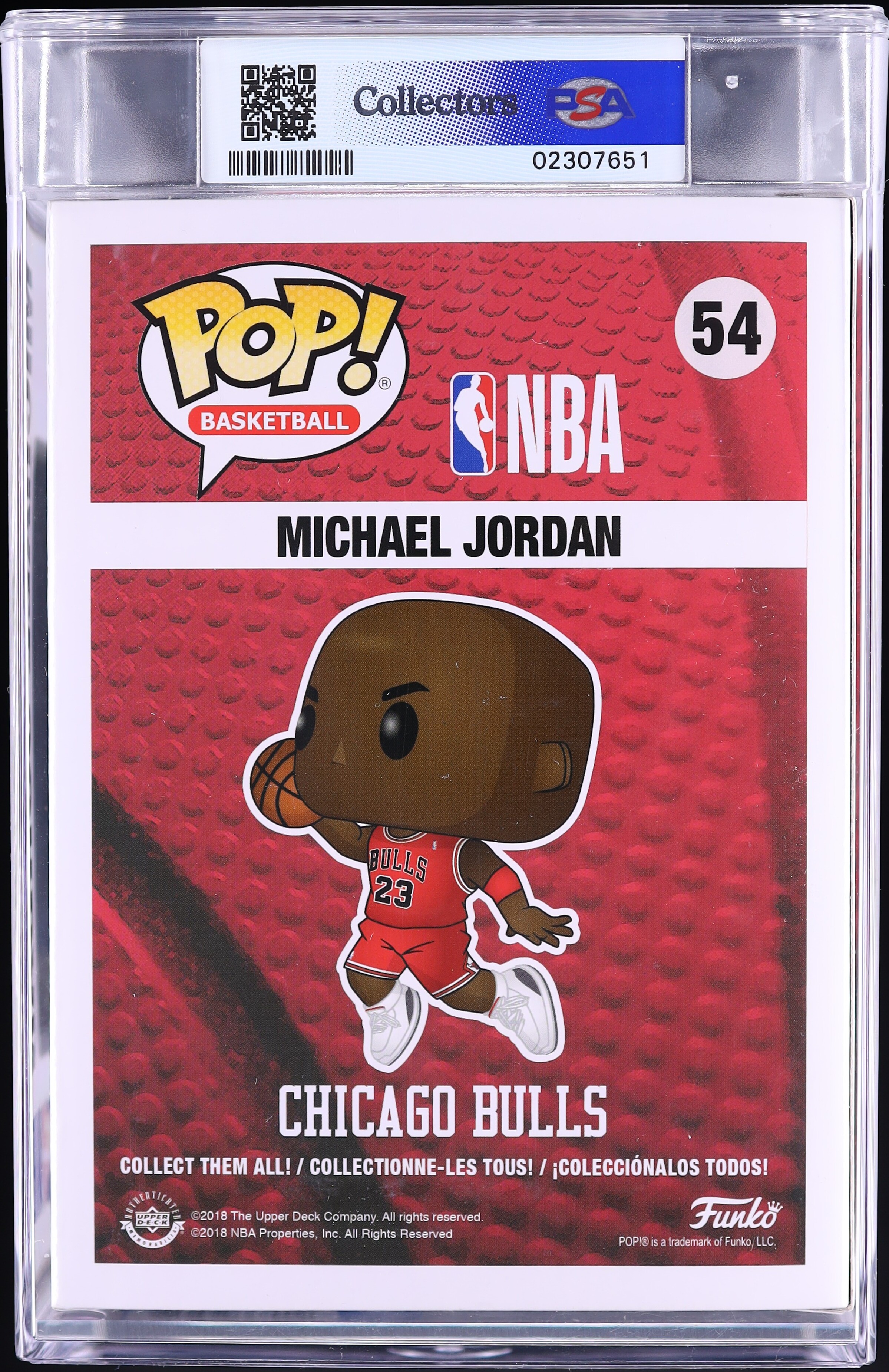 2022 Funko POP! Basketball NBA Michael Jordan #54 PSA 8.5 NM-MT+
