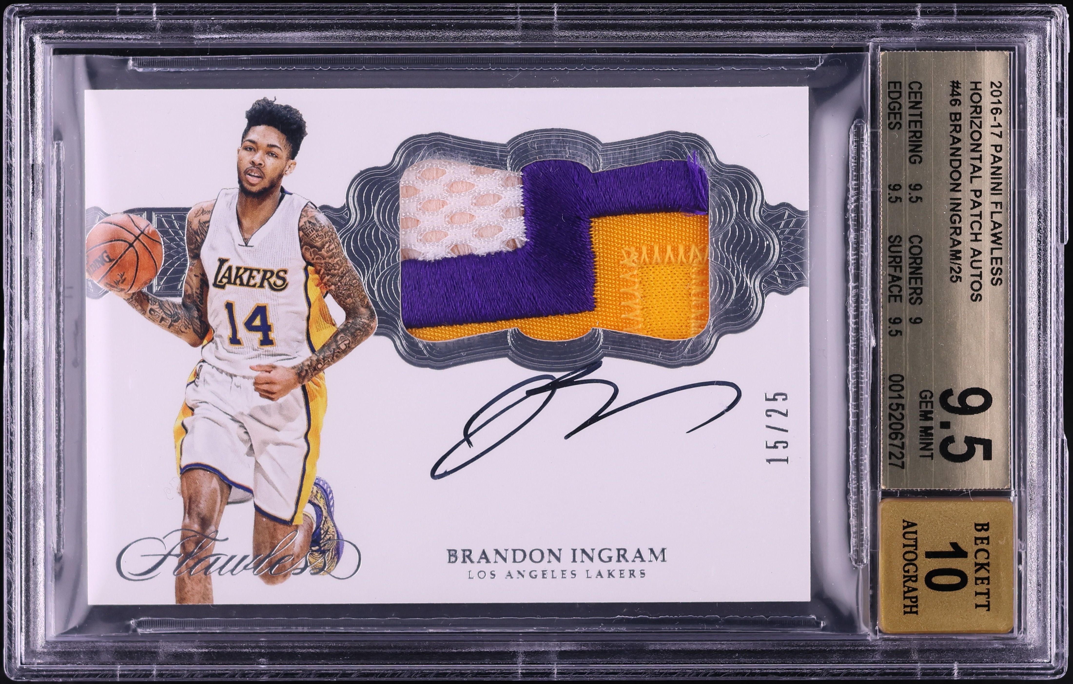 2016 Panini Flawless Horizontal Brandon Ingram ROOKIE PATCH AUTO