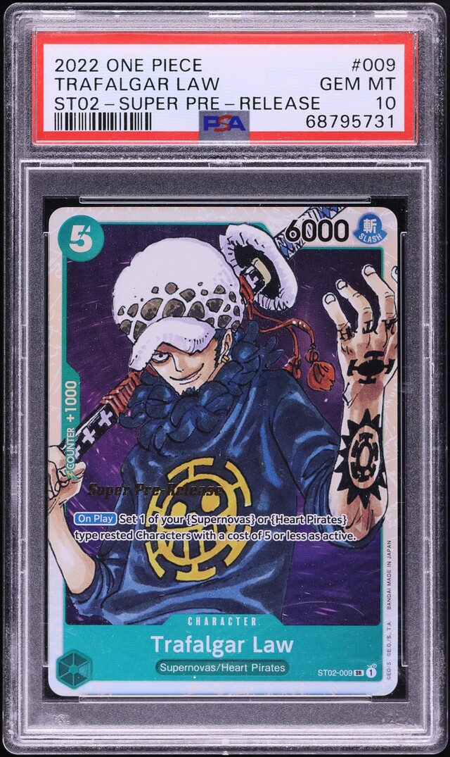 2022 One Piece Starter Deck Worst Generation Super Pre-Release Trafalgar Law #009 PSA 10 GEM