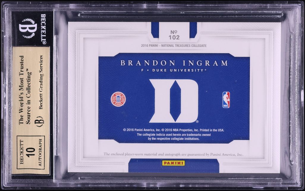 2016 National Treasures Collegiate Silver Brandon Ingram ROOKIE