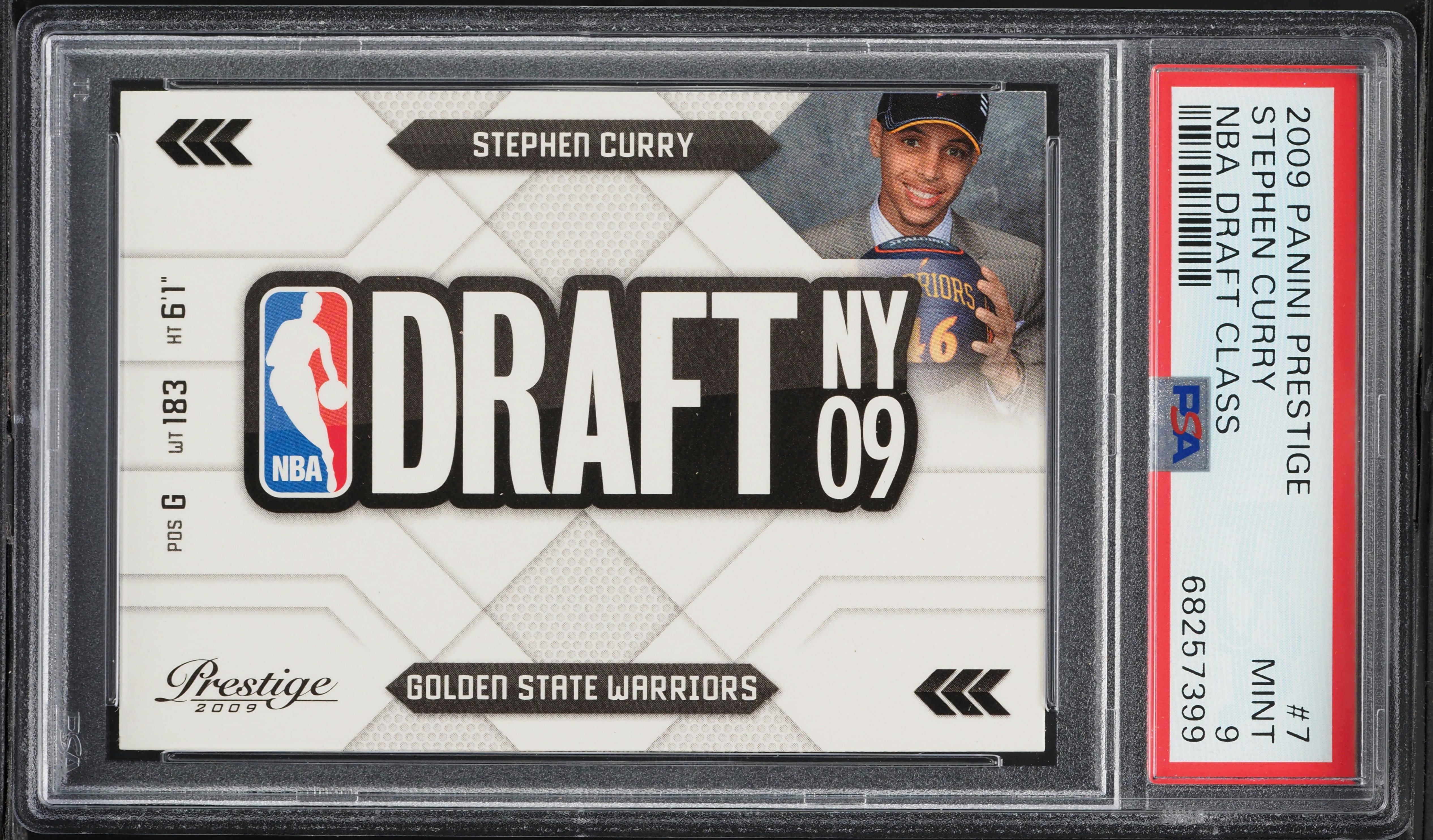 2009 Panini Prestige NBA Draft Class Stephen Curry ROOKIE #7 PSA 9