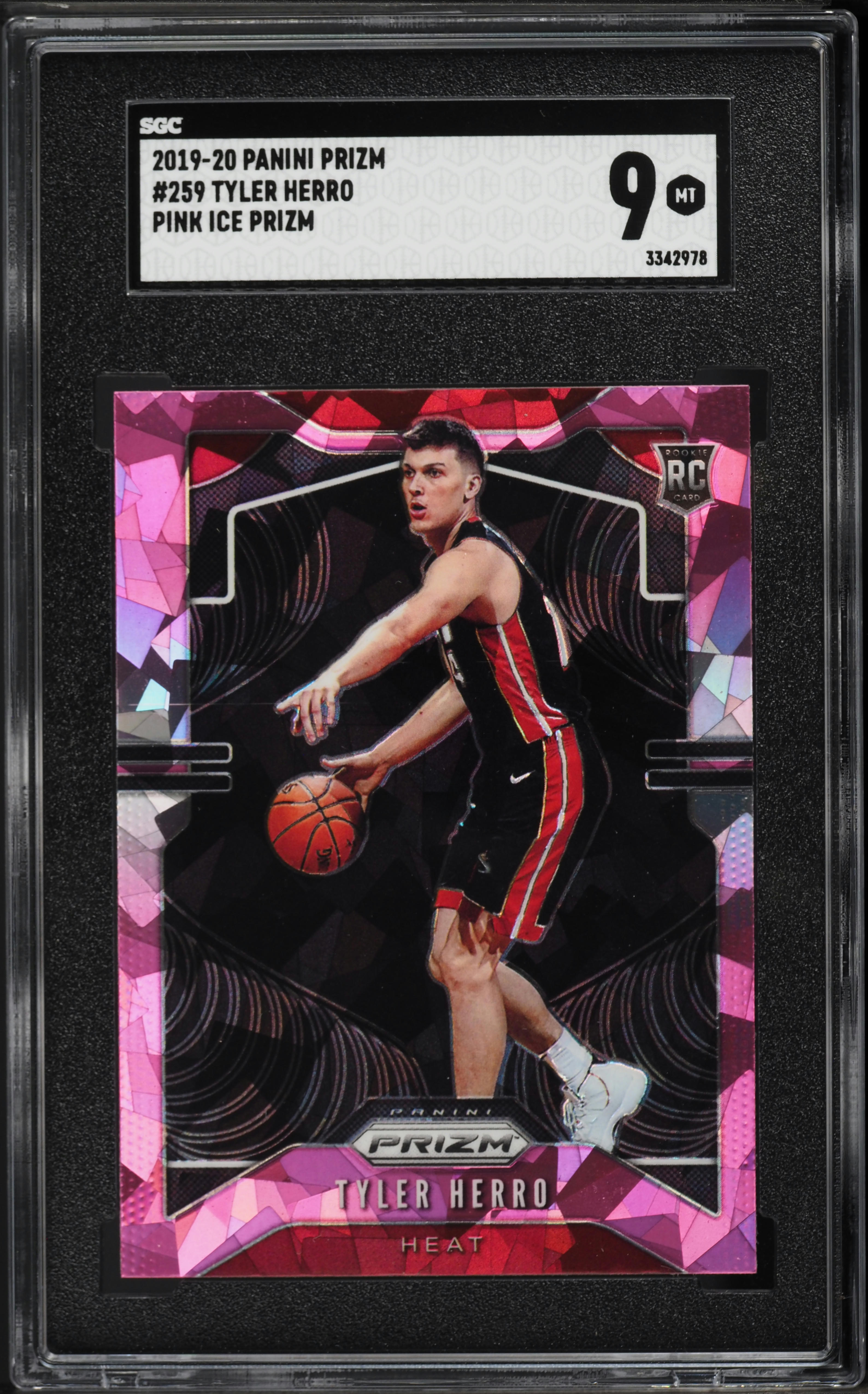 2019 Panini Prizm Pink Ice Tyler Herro ROOKIE #259 SGC 9 MINT on