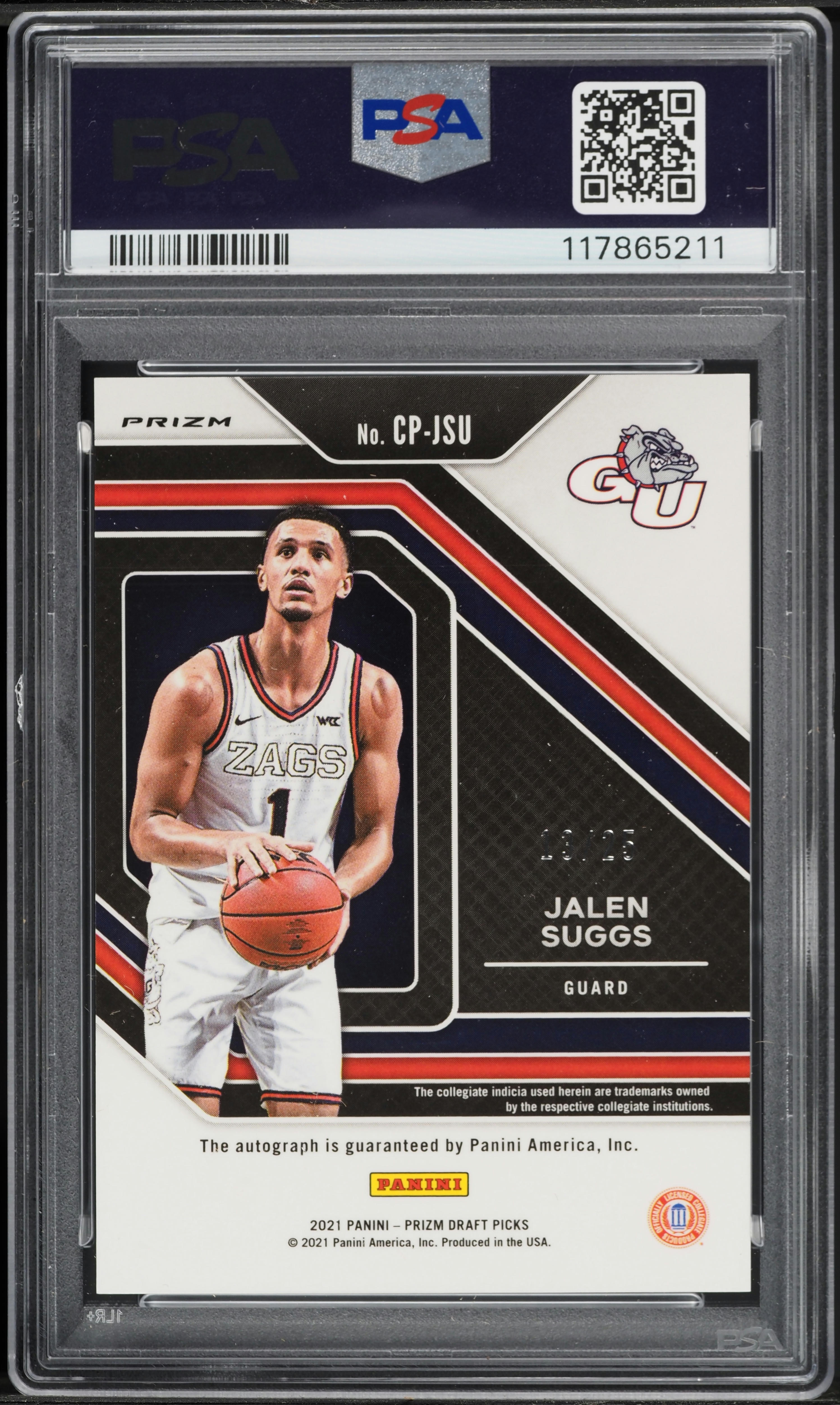2021 Panini Prizm College Penmanship Blue Ice Jalen Suggs ROOKIE