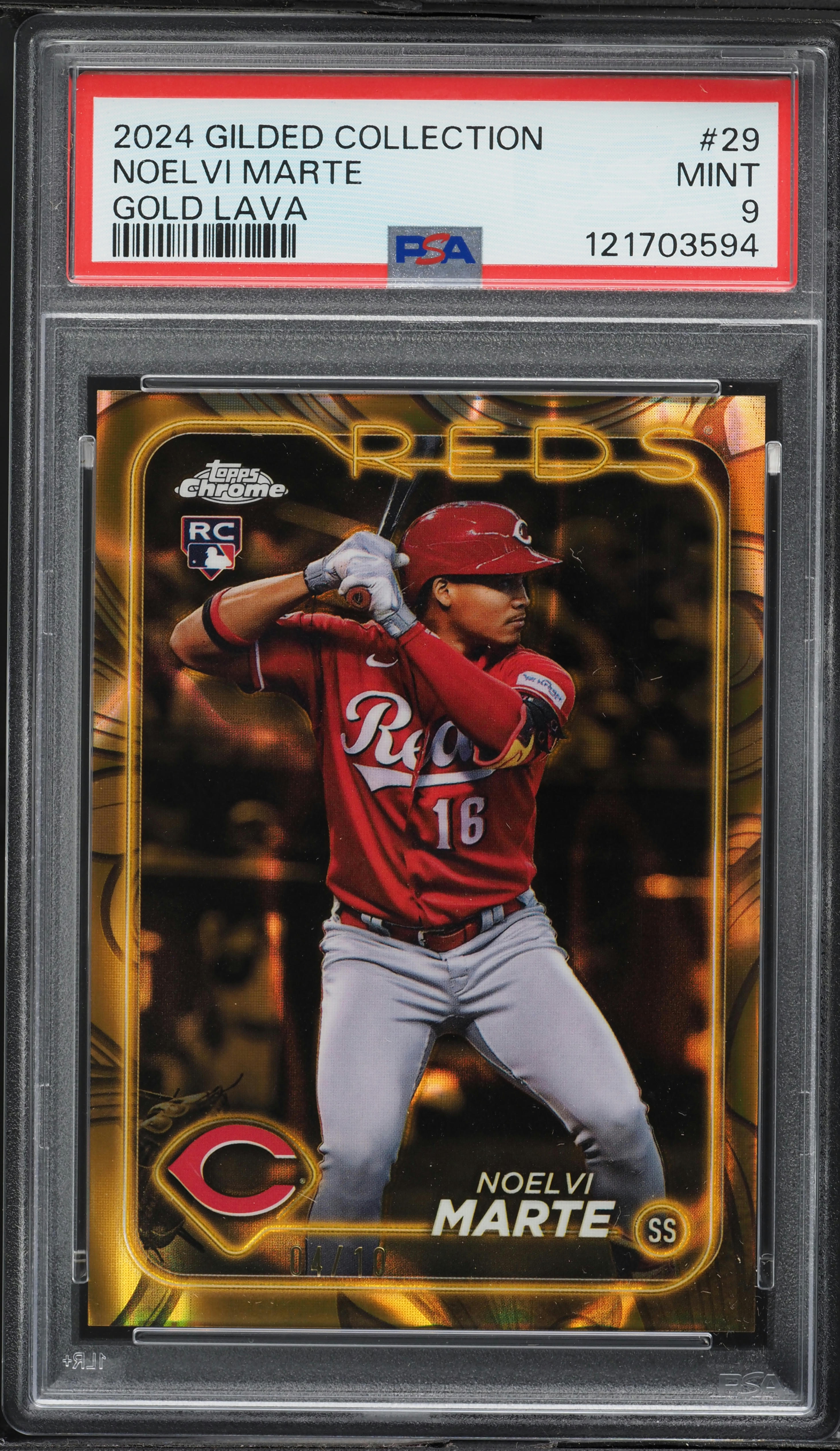 2024 Topps Chrome Gilded Collection Gold Lava Noelvi Marte ROOKIE