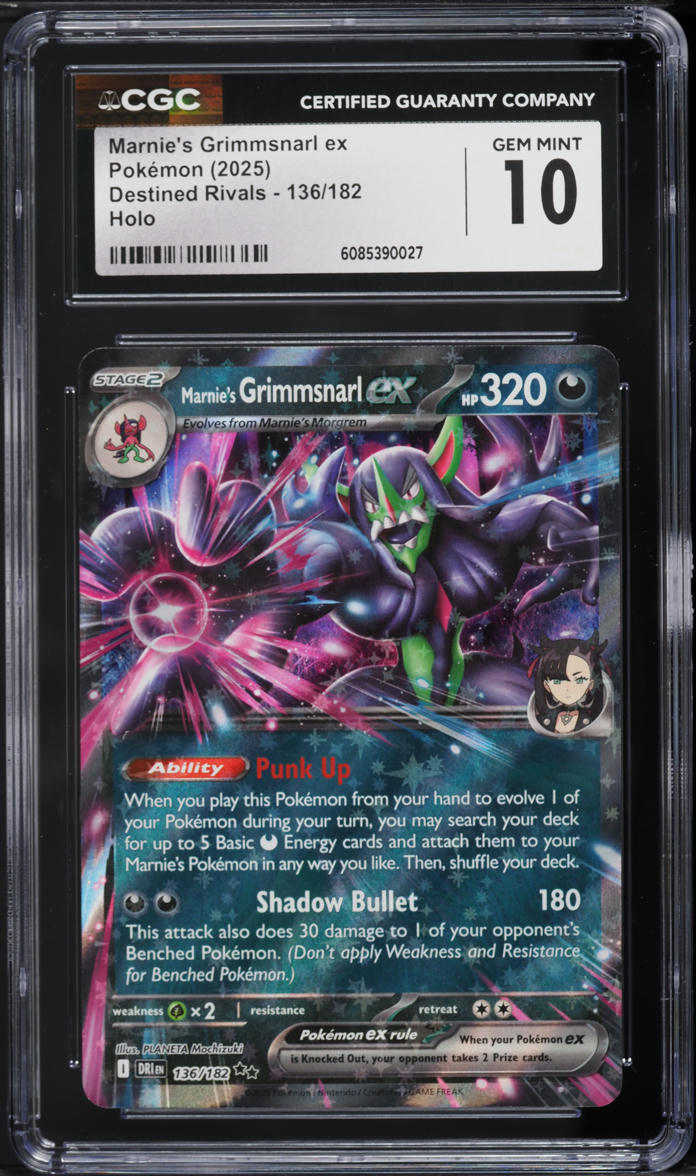 pokemon card grimmsnarl V SWSH057 Black Star promo Holo Rare Near Mint Max Drill 170+ This attack does 50 more damage for each extra [Darkness] Energy attached to this Pokemon (in addition to this attacks cost) Grimmsnarl V | (Ultra Rare