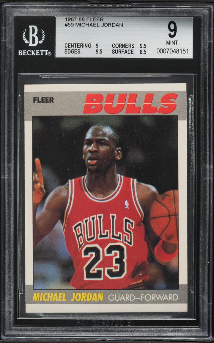 1987 Fleer Basketball Michael Jordan ROOKIE #59 BGS 9 MINT