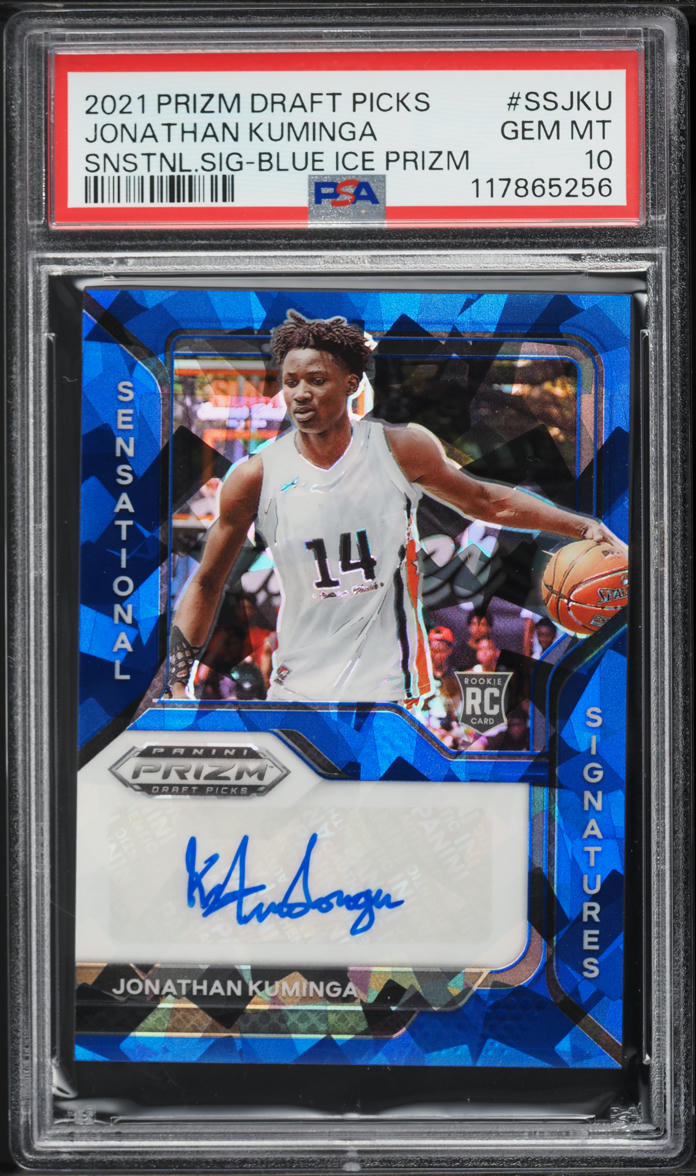 2021 Panini Prizm Sensational Blue Ice Jonathan Kuminga ROOKIE 