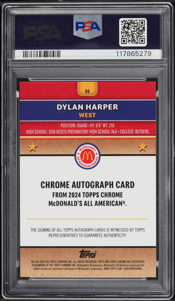 2024 Topps Chrome McDonald's Blue Raywave Dylan Harper AUTO #88