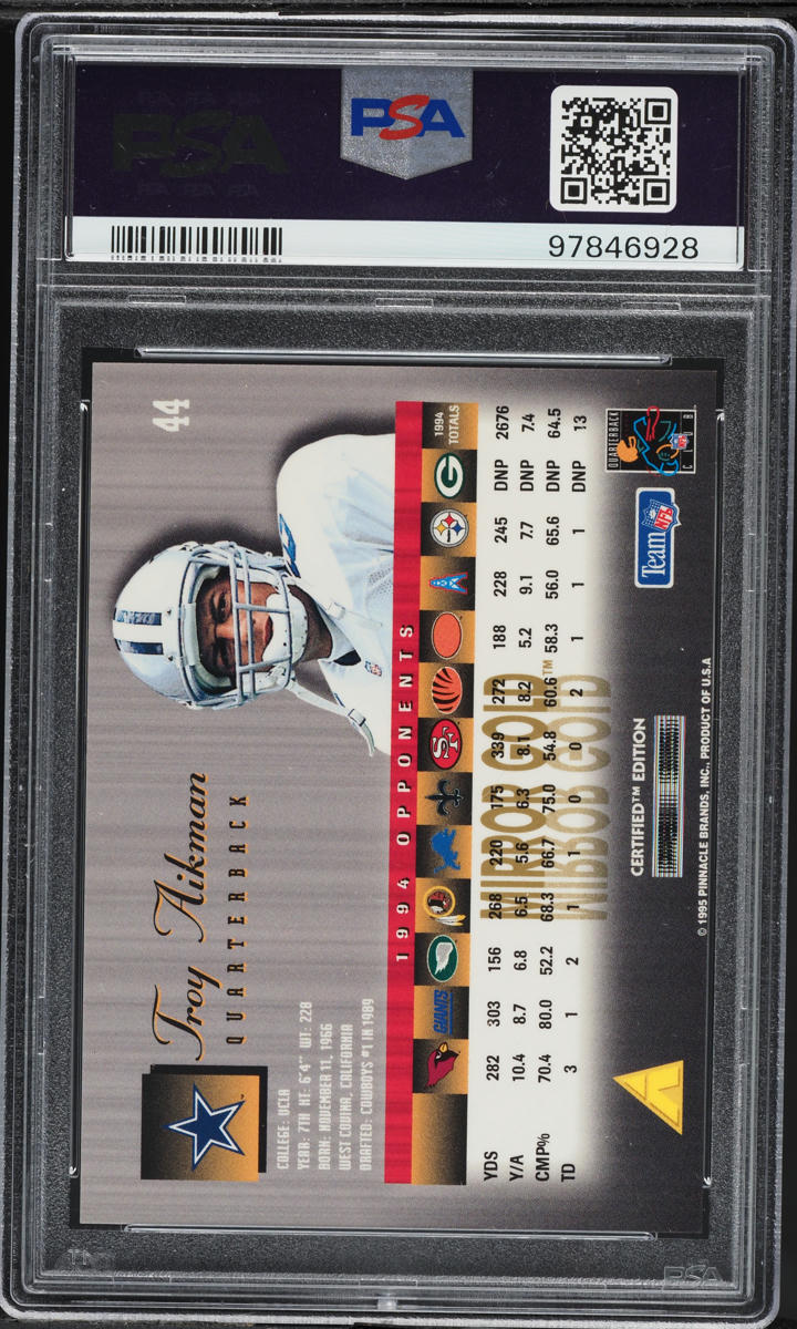 1995 Select Certified Mirror Gold Troy Aikman #44 PSA 9 MINT